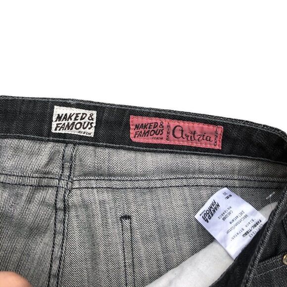 RARE Aritzia X Naked & Famous Jeans Size 30 Black Stretch - Picture 9 of 9